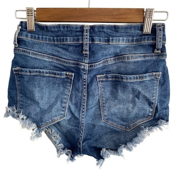 Kancan Womens Jean Shorts Size 5 Cutoff Distressed Denim - Picture 2 of 8